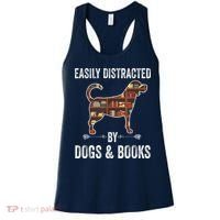 Dog Lover Shirt Easily Distracted Dogs Books Funny Dog Lover Women's Tank Top thumb 0