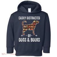 Dog Lover Shirt Easily Distracted Dogs Books Funny Dog Lover Toddler Hoodie thumb 0