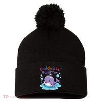 DaddyS Lil Squirter Inappropriate Funny Embarrassing Women Pom Pom 12in Knit Beanie thumb 0