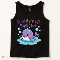 DaddyS Lil Squirter Inappropriate Funny Embarrassing Women Tank Top thumb 2