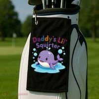DaddyS Lil Squirter Inappropriate Funny Embarrassing Women Golf Towel thumb 2