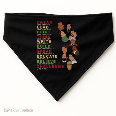 Dream Lead Think Educate Black History Month USA-Made Doggie Bandana