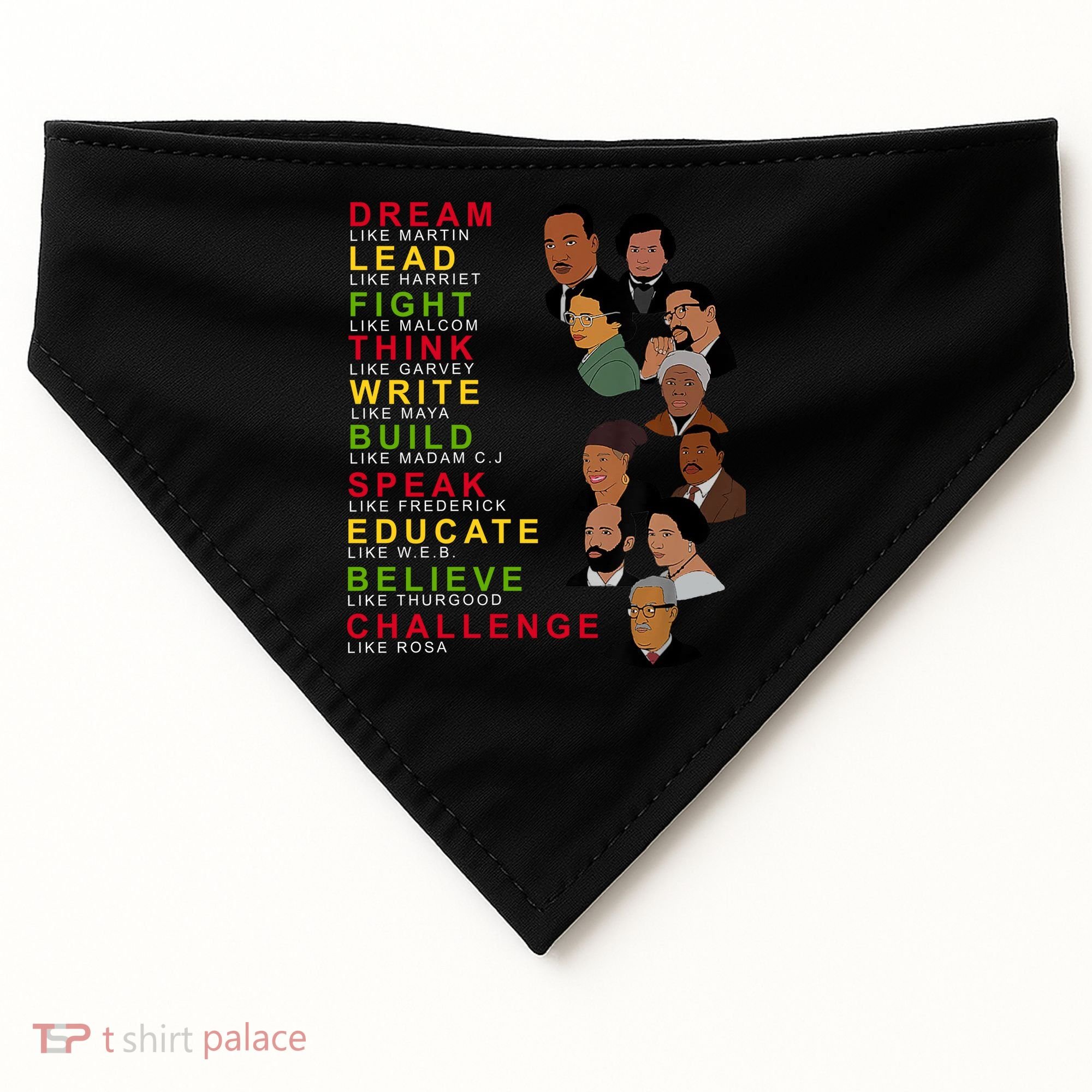Dream Lead Think Educate Black History Month USA-Made Doggie Bandana