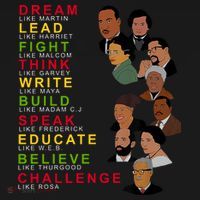 Dream Lead Think Educate Black History Month USA-Made Doggie Bandana thumb 2