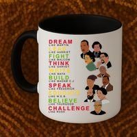 Dream Lead Think Educate Black History Month Coffee Mug thumb 2