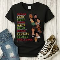 Dream Lead Think Educate Black History Month Women's T-Shirt thumb 3