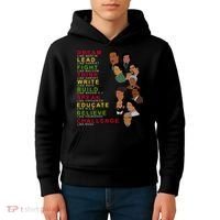 Dream Lead Think Educate Black History Month Kids Hoodie thumb 4