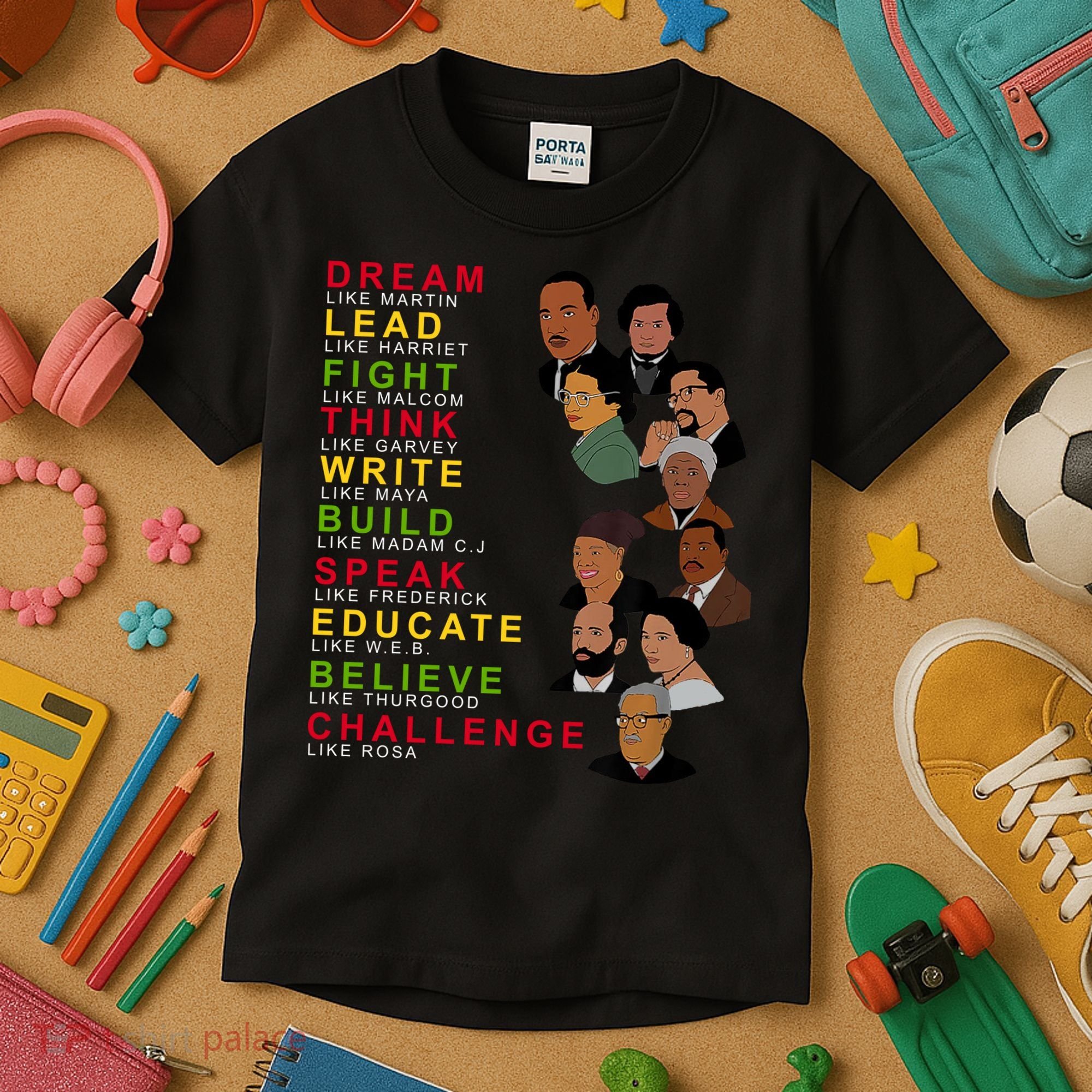 Dream Lead Think Educate Black History Month Kids T-Shirt