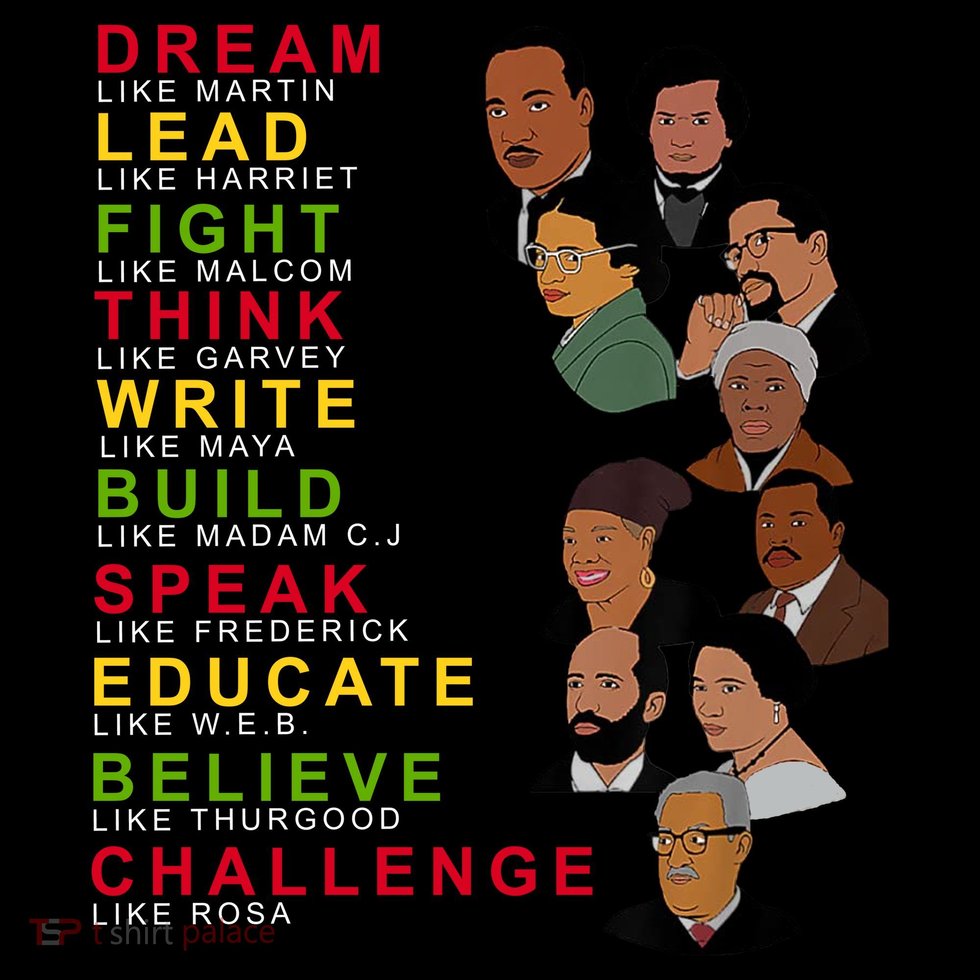 Dream Lead Think Educate Black History Month Tote Bag