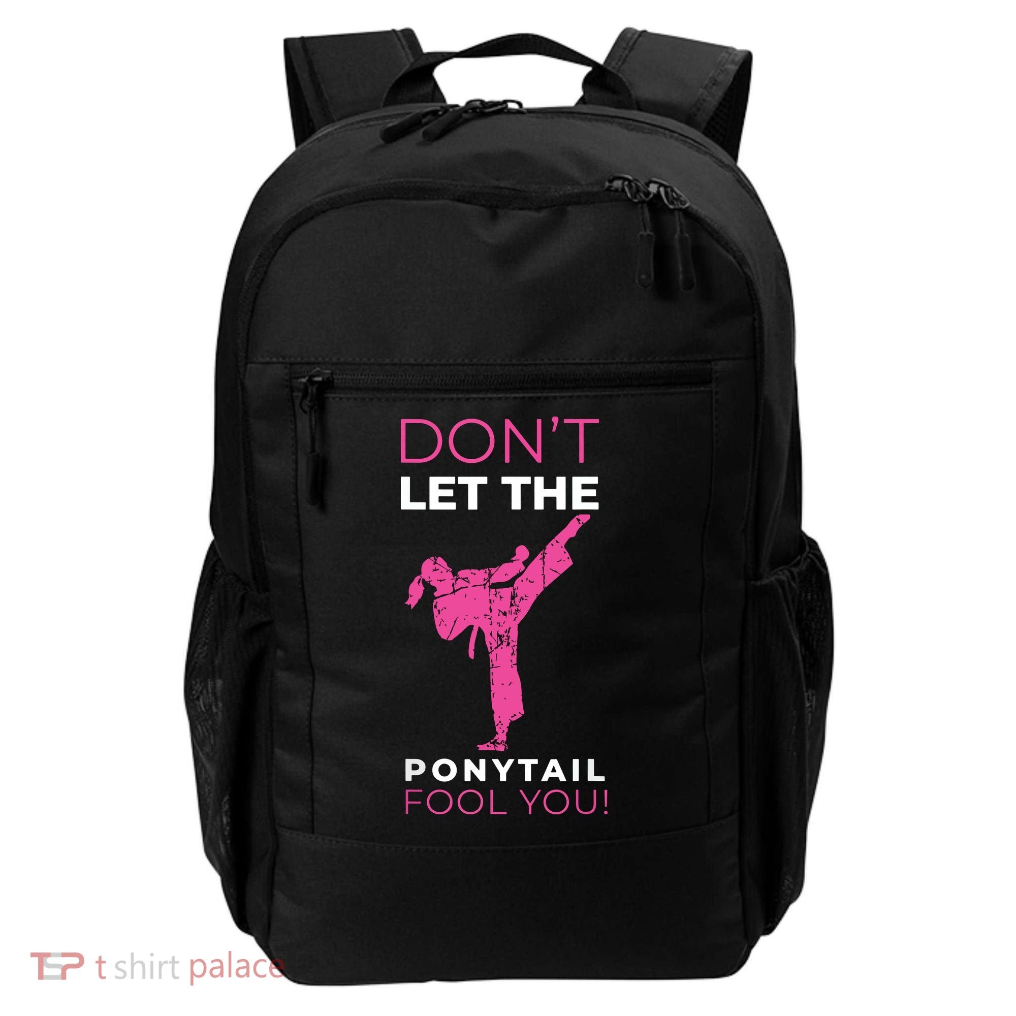 Dont Let The Ponytail Fool You Funny For Karate Backpack