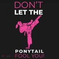 Dont Let The Ponytail Fool You Funny For Karate Backpack thumb 2