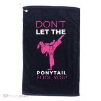 Dont Let The Ponytail Fool You Funny For Karate Golf Towel thumb 0