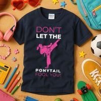 Dont Let The Ponytail Fool You Funny For Karate Kids T-Shirt thumb 3