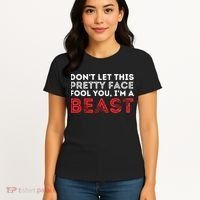Dont Let This Pretty Face Fool You Wrestling Wrestler Women's T-Shirt thumb 4