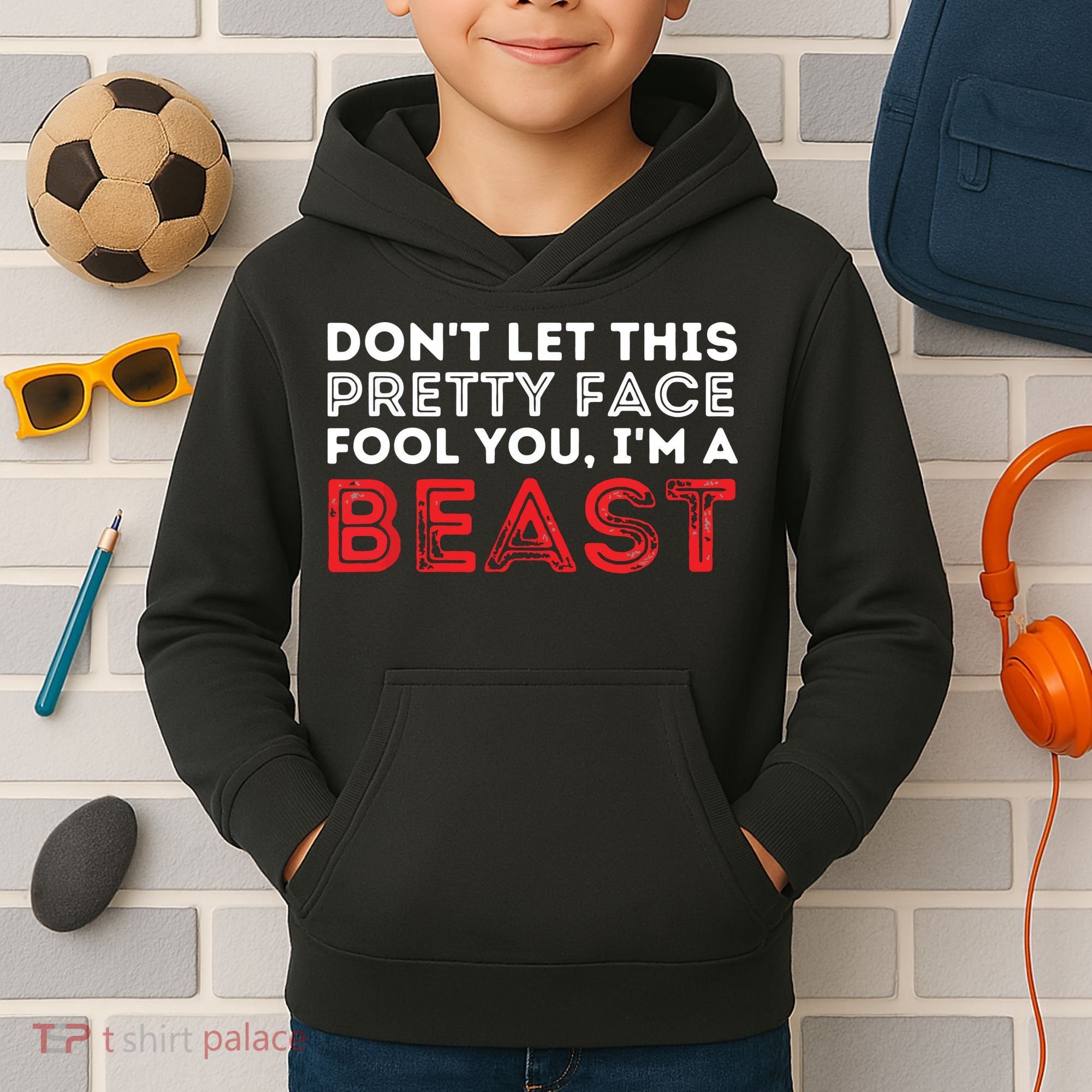 Dont Let This Pretty Face Fool You Wrestling Wrestler Kids Hoodie