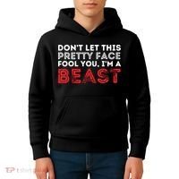 Dont Let This Pretty Face Fool You Wrestling Wrestler Kids Hoodie thumb 4