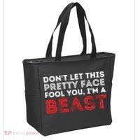 Dont Let This Pretty Face Fool You Wrestling Wrestler Tote Bag thumb 2