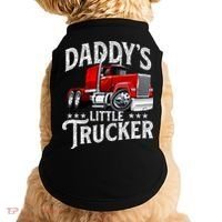 Daddy's Little Trucker Semi Truck Driver Trucking Doggie Tank thumb 0