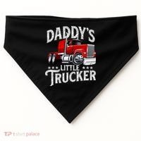 Daddy's Little Trucker Semi Truck Driver Trucking USA-Made Doggie Bandana thumb 0