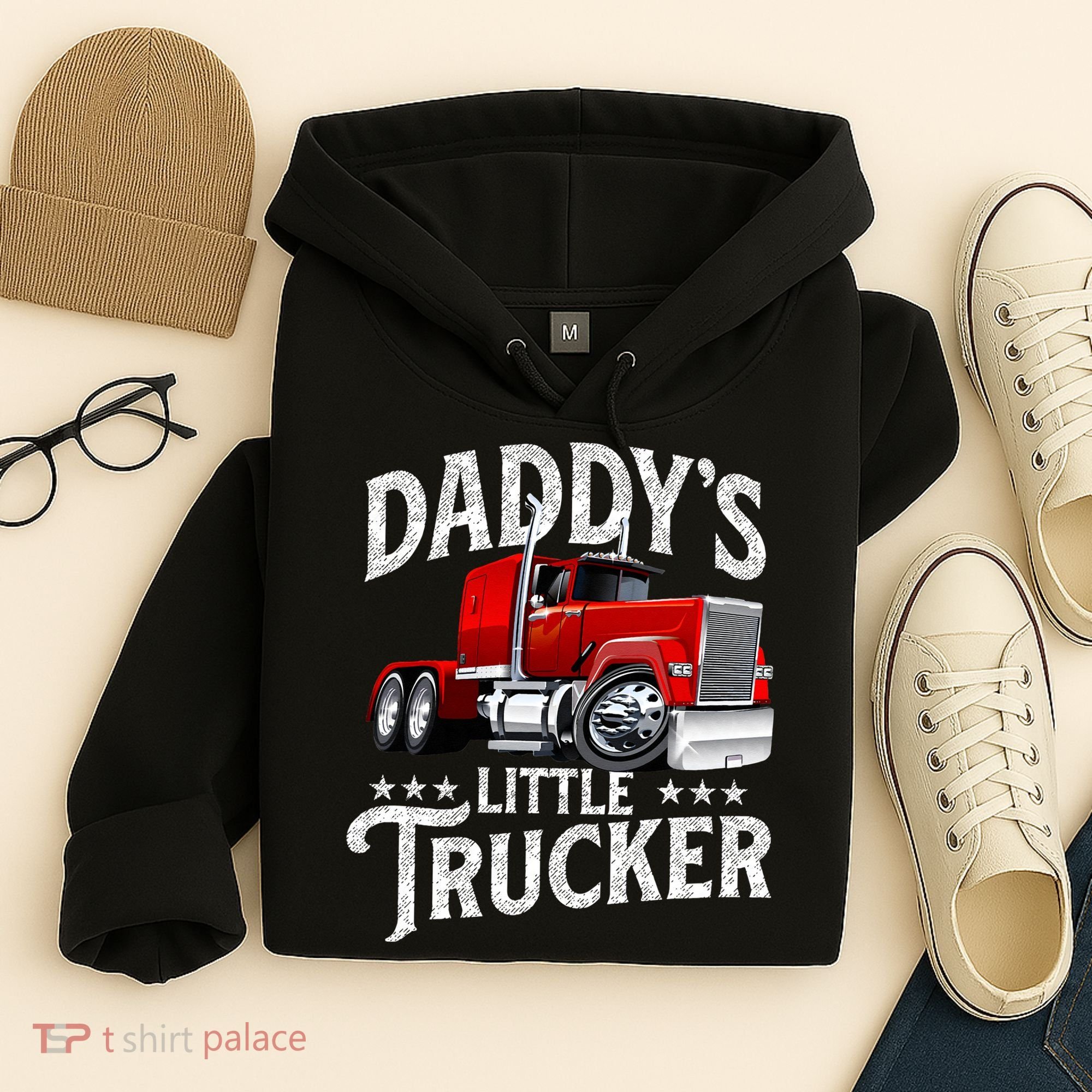 Daddy's Little Trucker Semi Truck Driver Trucking Hoodie