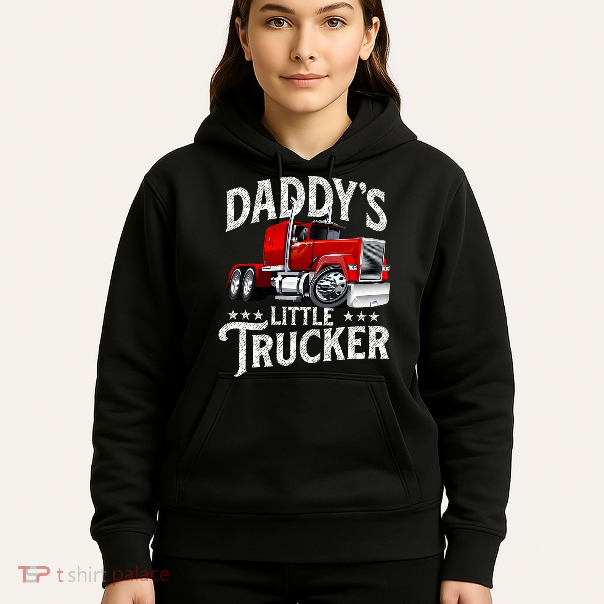 Daddy's Little Trucker Semi Truck Driver Trucking Hoodie