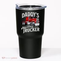 Daddy's Little Trucker Semi Truck Driver Trucking Tumbler thumb 0