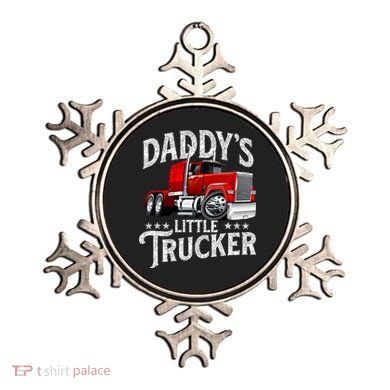 Daddy's Little Trucker Semi Truck Driver Trucking Ornament