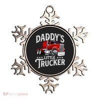 Daddy's Little Trucker Semi Truck Driver Trucking Ornament thumb 0
