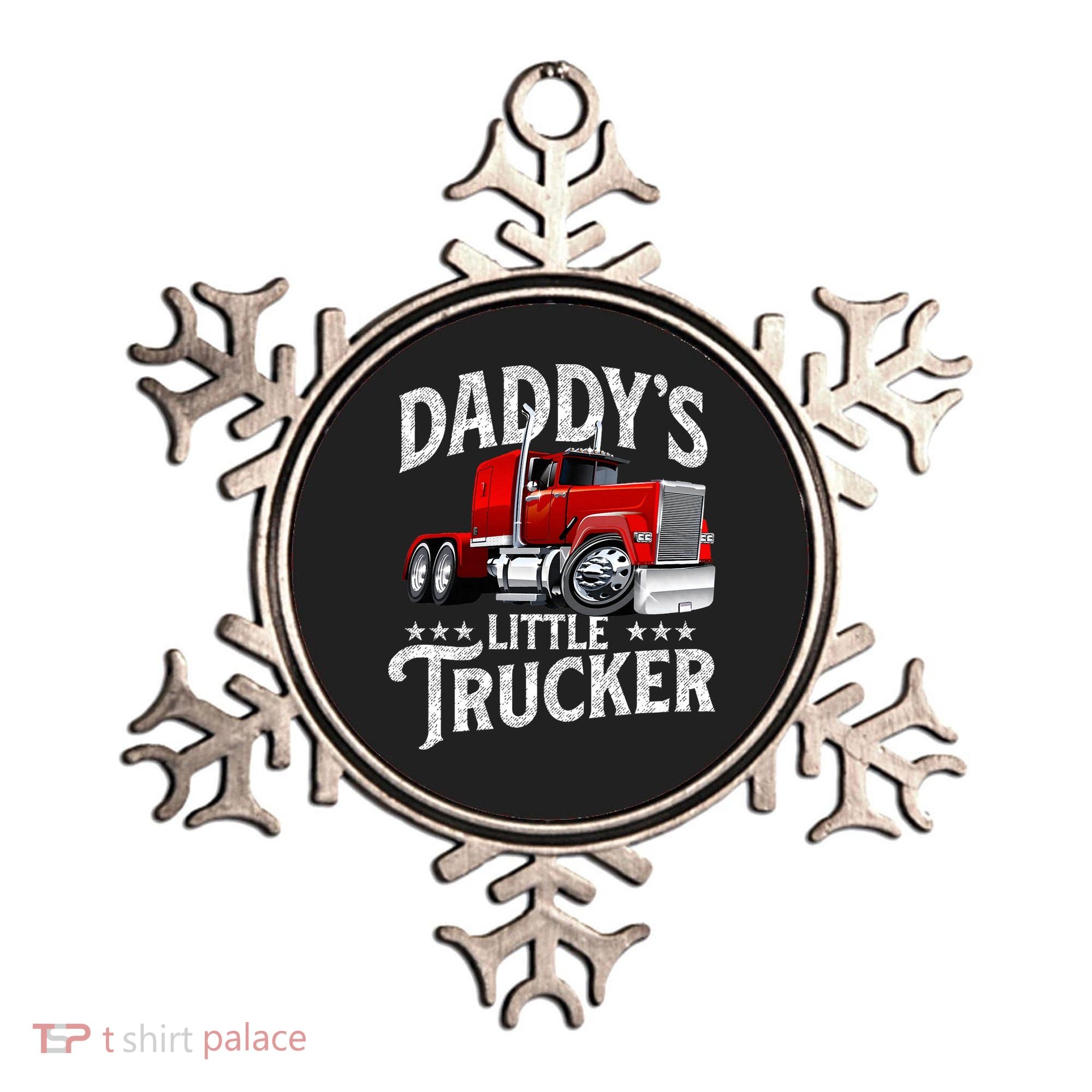 Daddy's Little Trucker Semi Truck Driver Trucking Ornament