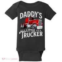 Daddy's Little Trucker Semi Truck Driver Trucking Baby Bodysuit thumb 0