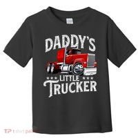 Daddy's Little Trucker Semi Truck Driver Trucking Toddler T-Shirt thumb 0