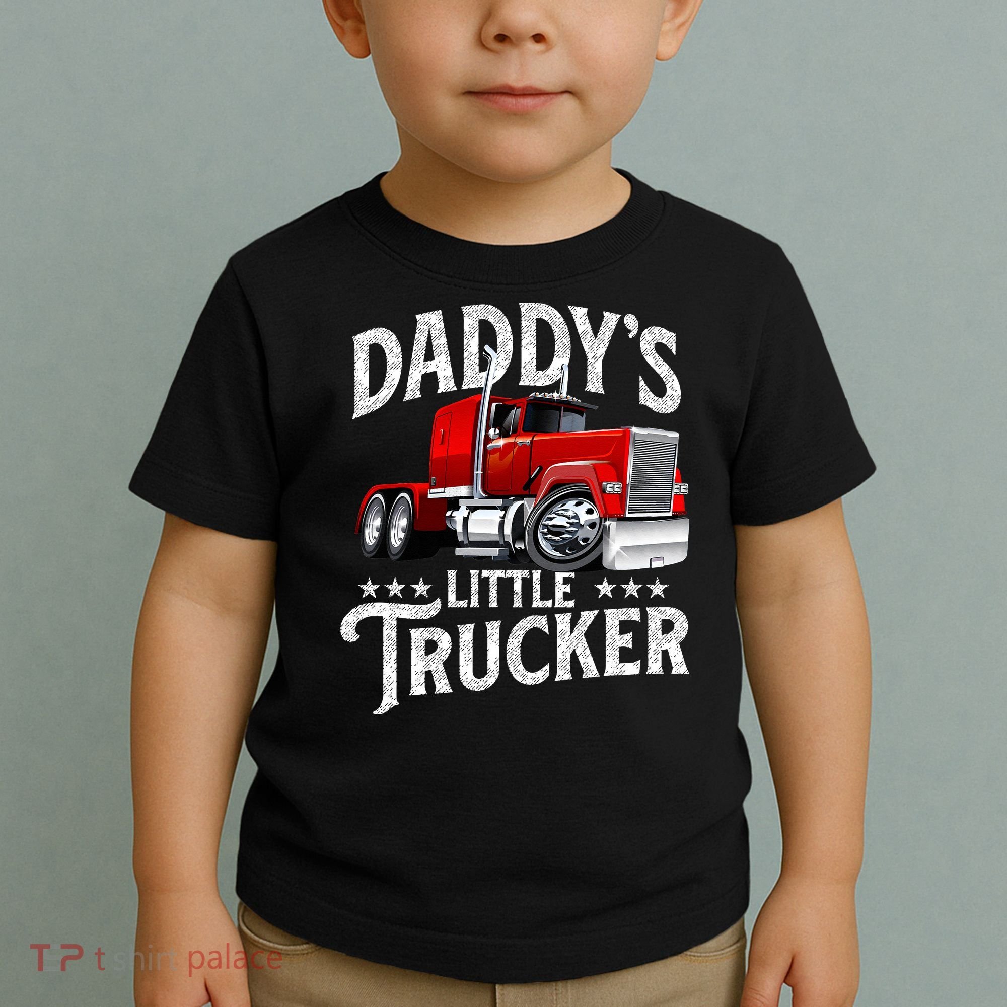Daddy's Little Trucker Semi Truck Driver Trucking Toddler T-Shirt