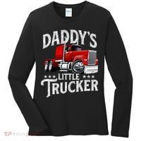 Daddy's Little Trucker Semi Truck Driver Trucking Women's Long Sleeve Shirt thumb 0