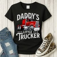Daddy's Little Trucker Semi Truck Driver Trucking Women's T-Shirt thumb 3