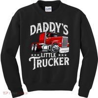 Daddy's Little Trucker Semi Truck Driver Trucking Kids Sweatshirt thumb 0