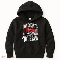 Daddy's Little Trucker Semi Truck Driver Trucking Kids Hoodie thumb 0