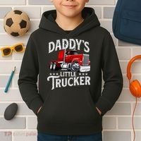 Daddy's Little Trucker Semi Truck Driver Trucking Kids Hoodie thumb 2