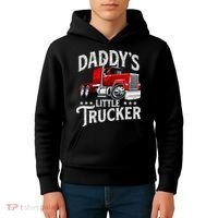 Daddy's Little Trucker Semi Truck Driver Trucking Kids Hoodie thumb 4