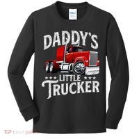 Daddy's Little Trucker Semi Truck Driver Trucking Kids Long Sleeve Shirt thumb 0