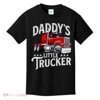 Daddy's Little Trucker Semi Truck Driver Trucking Kids T-Shirt thumb 0