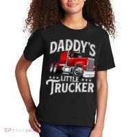 Daddy's Little Trucker Semi Truck Driver Trucking Kids T-Shirt thumb 2