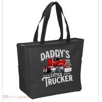 Daddy's Little Trucker Semi Truck Driver Trucking Tote Bag thumb 2
