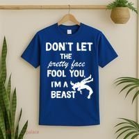 Don't Let The Pretty Face Fool You Wrestling T-Shirt thumb 2