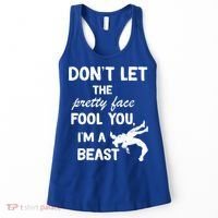 Don't Let The Pretty Face Fool You Wrestling Women's Tank Top thumb 0