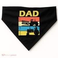 Dad Life Tractor Farmer Retro Tractor USA-Made Doggie Bandana thumb 0