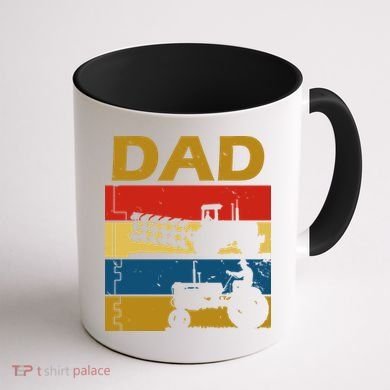 Dad Life Tractor Farmer Retro Tractor Coffee Mug back