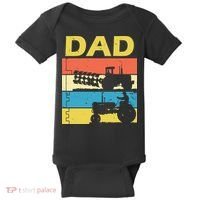 Dad Life Tractor Farmer Retro Tractor Baby Bodysuit thumb 0