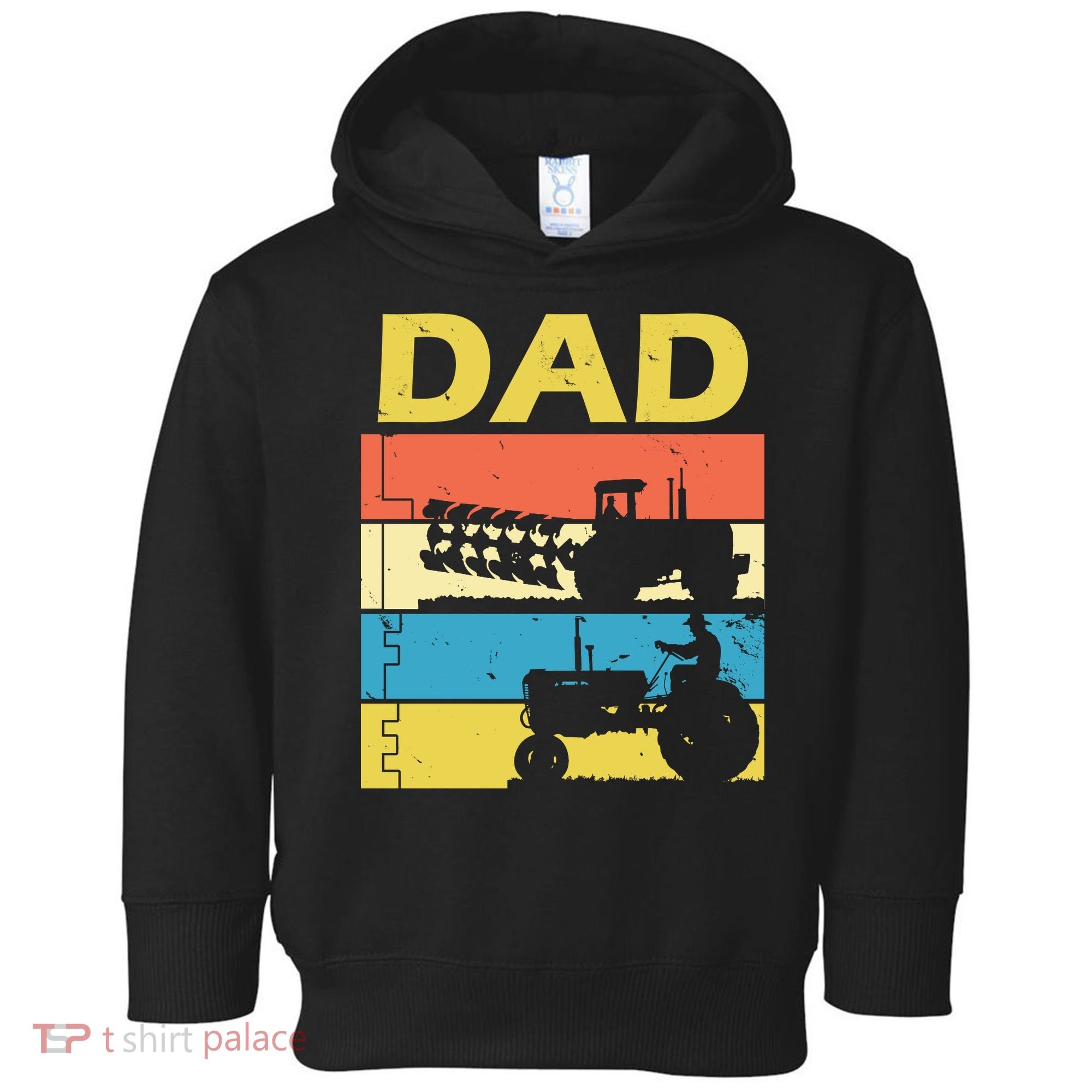 Dad Life Tractor Farmer Retro Tractor Toddler Hoodie