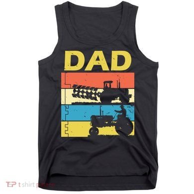 Dad Life Tractor Farmer Retro Tractor Tank Top