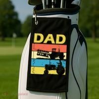 Dad Life Tractor Farmer Retro Tractor Golf Towel thumb 2